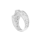 Geometrical Two Layered One Hook Lattice Ring | Hallmark 925 Silver