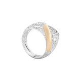 Geometrical Two Layered X Lattice Ring | Hallmark 925 Silver