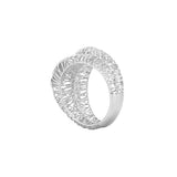 Geometrical Two Layered Ribbon Lattice Ring | Hallmark 925 Silver