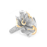 Three Swirls in Six Leaves Lattice Ring | Hallmark 925 Silver