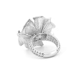 Three Swirls in Six Leaves Lattice Ring | Hallmark 925 Silver