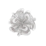 Three Swirls in Six Leaves Lattice Ring White | Hallmark 925 Silver