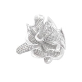 Three Swirls in Six Leaves Lattice Ring White | Hallmark 925 Silver