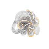 Six Swoosh & Two Ribbons Lattice Ring | Hallmark 925 Silver