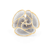 Three Symmetrical Swirls Lattice Ring | Hallmark 925 Silver