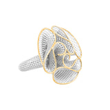 Three Symmetrical Swirls Lattice Ring | Hallmark 925 Silver