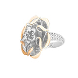 Five Buds in Six Petals Lattice Ring | Hallmark 925 Silver