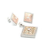 Square Mesh Rose Gold Pendant Set | Hallmark 925 Silver