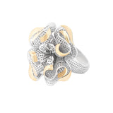 Four Buds in Four Ribbons Lattice Ring | Hallmark 925 Silver