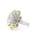 Golden Ribbon in Seven Swirls Lattice Ring | Hallmark 925 Silver