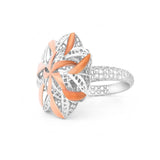 Seven Leaves with Five Petals Lattice Ring | Hallmark 925 Silver