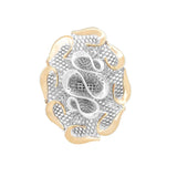 Ribbon in Eight Golden Swirls Lattice Ring | Hallmark 925 Silver