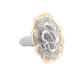 Ribbon in Eight Golden Swirls Lattice Ring | Hallmark 925 Silver