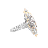 Ribbon in Eight Golden Swirls Lattice Ring | Hallmark 925 Silver