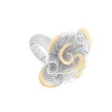 Two Swoosh in Ribbons Lattice Ring | Hallmark 925 Silver