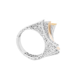 Geometrical Three Tilted Level Lattice Ring | Hallmark 925 Silver