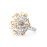 Three Rings with Six Petals Lattice Ring | Hallmark 925 Silver