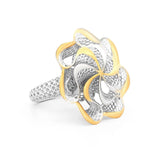 Seven Waves with Seven Petals Lattice Ring | Hallmark 925 Silver