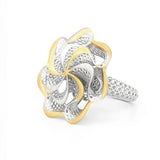 Seven Waves with Seven Petals Lattice Ring | Hallmark 925 Silver