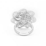 Seven Waves with Seven Petals Lattice Ring | Hallmark 925 Silver