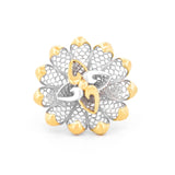 Four Hearts with Eleven Petals Lattice Ring | Hallmark 925 Silver