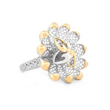 Four Hearts with Eleven Petals Lattice Ring | Hallmark 925 Silver