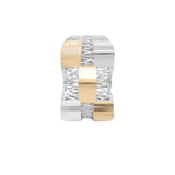 Geometrical Three Layers Bulged Lattice Ring | Hallmark 925 Silver