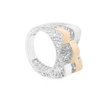 Geometrical Three Layers Bulged Lattice Ring | Hallmark 925 Silver