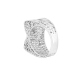 Geometrical Three Layers Bulged Lattice Ring | Hallmark 925 Silver