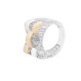 Geometrical Three Layers Bulged Lattice Ring | Hallmark 925 Silver