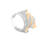 Geometrical Two Layered Zigzag Lattice Ring | Hallmark 925 Silver