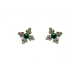 Cuckoo Flower Green Marcasite Studs | Hallmark 925 Silver