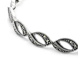 Slanted O Marcasite Bracelet | Hallmark 925 Silver