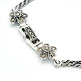 Marcasite Flowers in Cascade Chain Bracelet | Hallmark 925 Silver