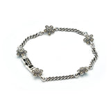 Marcasite Flowers in Cascade Chain Bracelet | Hallmark 925 Silver