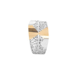 Geometrical Two Layered Inverted Cones Lattice Ring | Hallmark 925 Silver