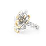 Six Waves in Six Petals Lattice Ring | Hallmark 925 Silver