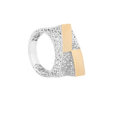 Geometrical Two Layered Rectangle Lattice Ring | Hallmark 925 Silver