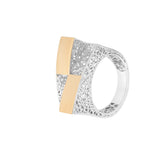 Geometrical Two Layered Rectangle Lattice Ring | Hallmark 925 Silver