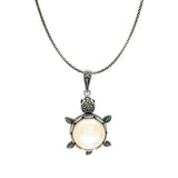 Moonstone Tortoise Marcasite Pendant | Hallmark 925 Silver