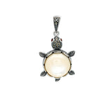 Moonstone Tortoise Marcasite Pendant | Hallmark 925 Silver