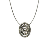 Oval in Oval Marcasite Pendant | Hallmark 925 Silver