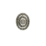 Oval in Oval Marcasite Pendant | Hallmark 925 Silver