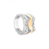 Geometrical Three Layered Trough Lattice Ring | Hallmark 925 Silver