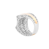 Geometrical Three Layered Trough Lattice Ring | Hallmark 925 Silver