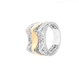 Geometrical Three Layered Trough Lattice Ring | Hallmark 925 Silver