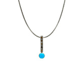 Turquoise Marcasite Line Pendant | Hallmark 925 Silver L