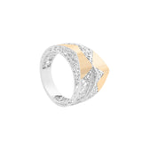 Geometrical Inverted Triangles Lattice Ring | Hallmark 925 Silver