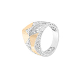 Geometrical Inverted Triangles Lattice Ring | Hallmark 925 Silver