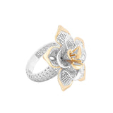 Three Buds with Five Petals Lattice Ring | Hallmark 925 Silver